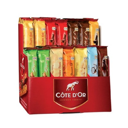 Barre Côte d'or assortiment 10 goûts 56 pc 47 gr Barre Côte d'or assortiment 10 goûts 56 pc 47 gr