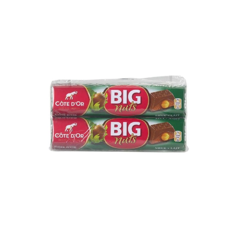 Pack Côte d'or Big Nuts lait 2 X 75 gr