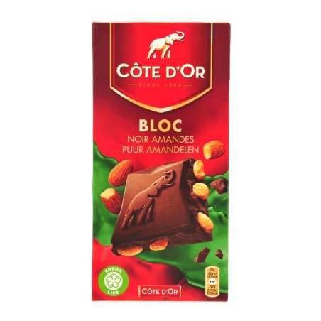 Tablette Côte d'or noir et aux amandes 200gr Tablette Côte d'or noir et aux amandes 200gr