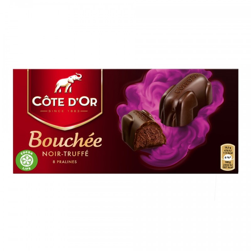 Côte d'Or bouchée truffé noir 8 x 25gr