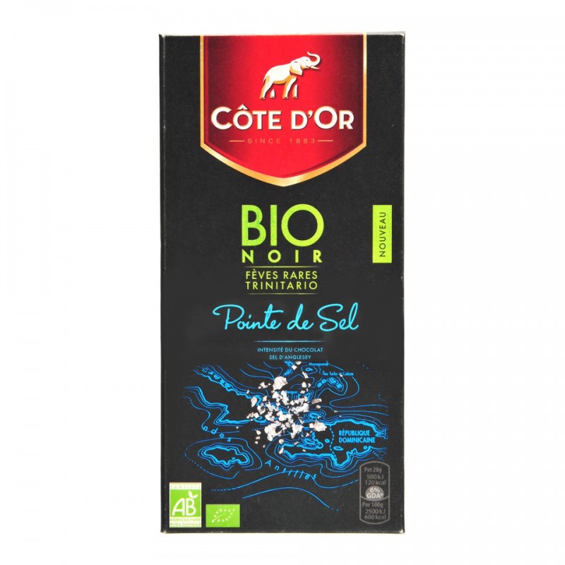 Côte d'Or tablette noir pointe de sel 90gr