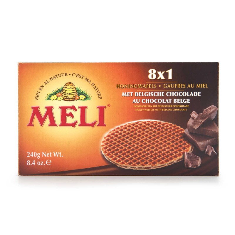 MELI gaufres au miel et fourrées chocolat 8pc 240g