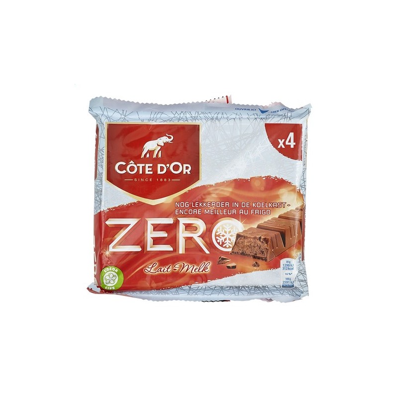 Barres Côte d'Or au lait zero 6 x 50gr