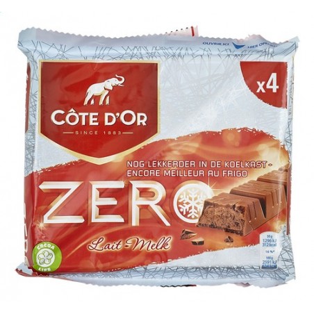 Chocolat Côte d'or - Barres Côte d'Or au lait zero 6 x 50gr