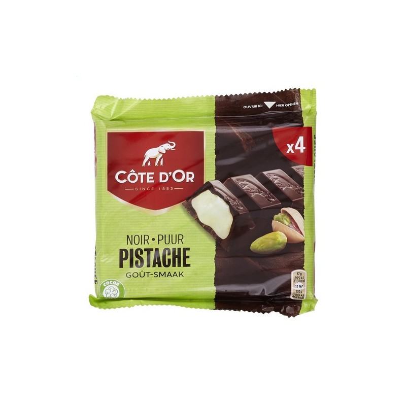 Pack of 6 x 47 gr bars of Côte d'or pistachio