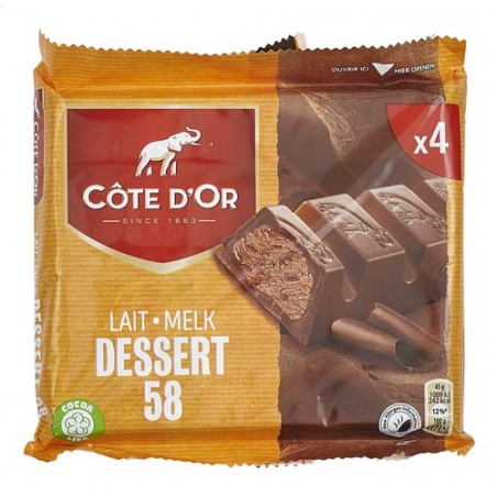 Pack of 3 x 47 gr bars of Côte d'Or Dessert 58