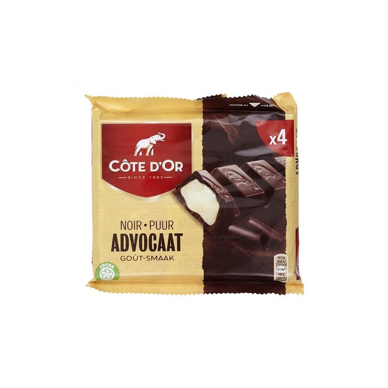 Barres Côte d'Or noir avocat 6 x 47gr