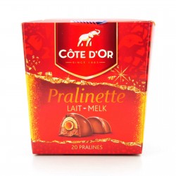 Box containing 20 x 10 gr Côte d'Or milk pralinettes