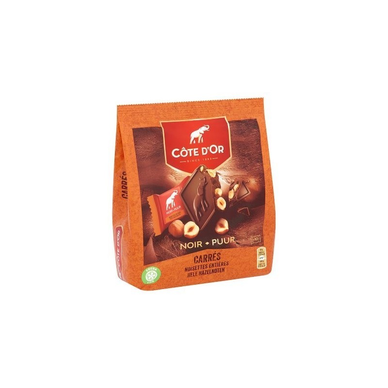 Côte d'Or carré noir et noisettes 200gr