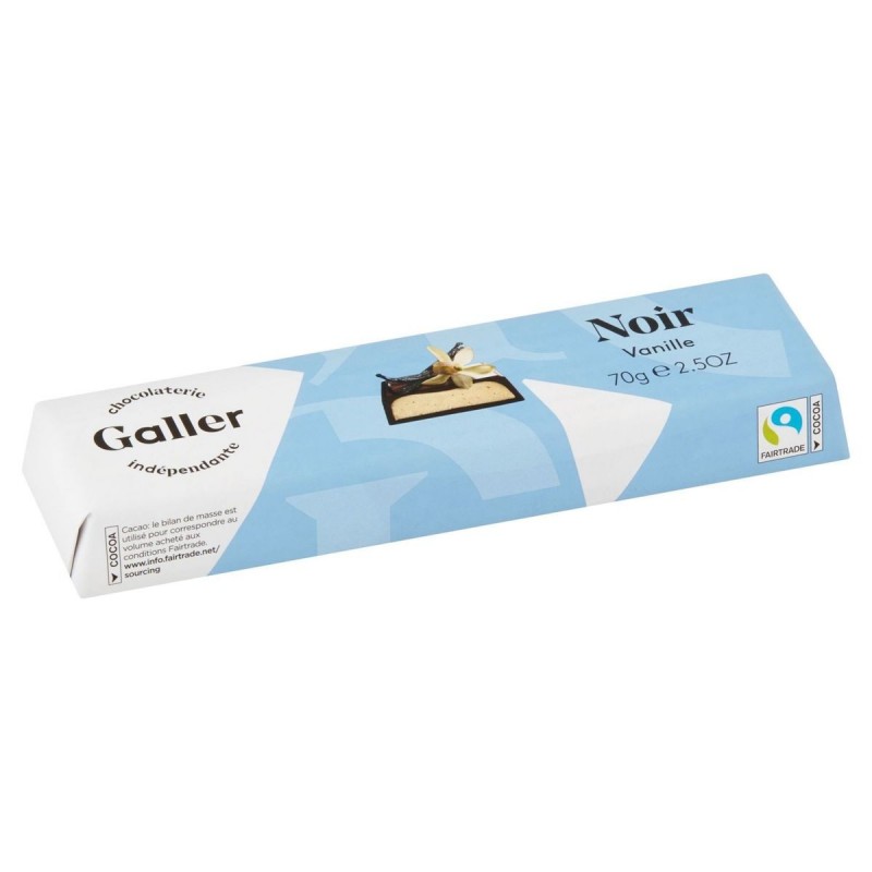 Barre Galler noir vanille 70gr