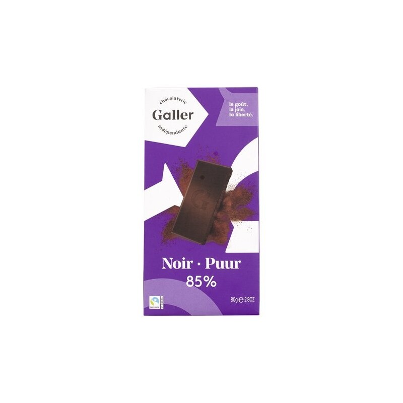 Galler tablette Chocolat  Noir 85% profond 80 gr