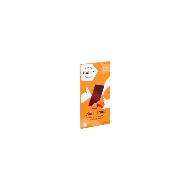 Tablette Galler Noir Éclats de Caramel 80gr