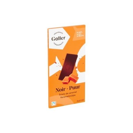 Tablette Galler Noir Éclats de Caramel 80gr