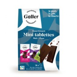 Mini Tablettes Galler noir fairtrade 14x8gr