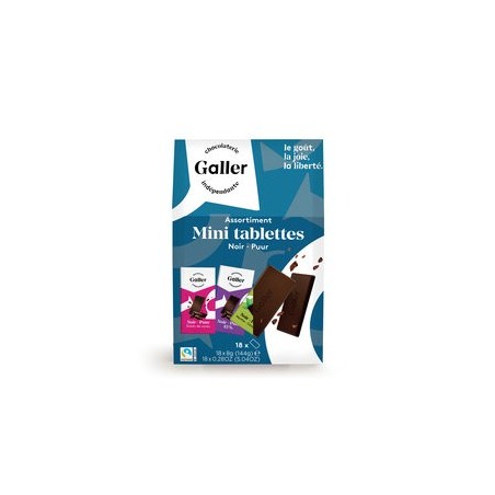 Mini Tablettes Galler noir fairtrade 14x8gr