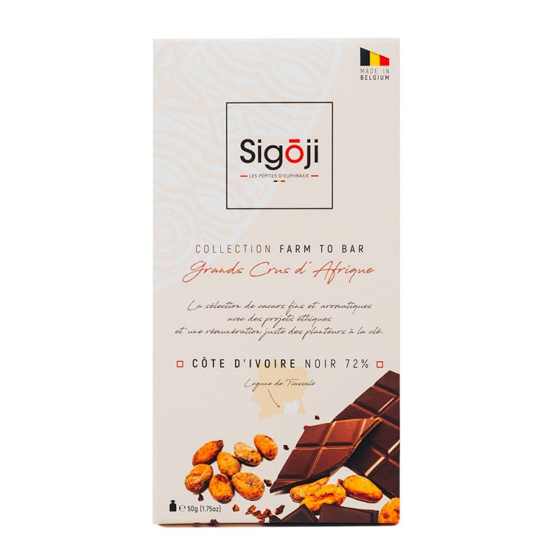Sigoji tablette Côte d'Ivoir Noir 72% 50gr
