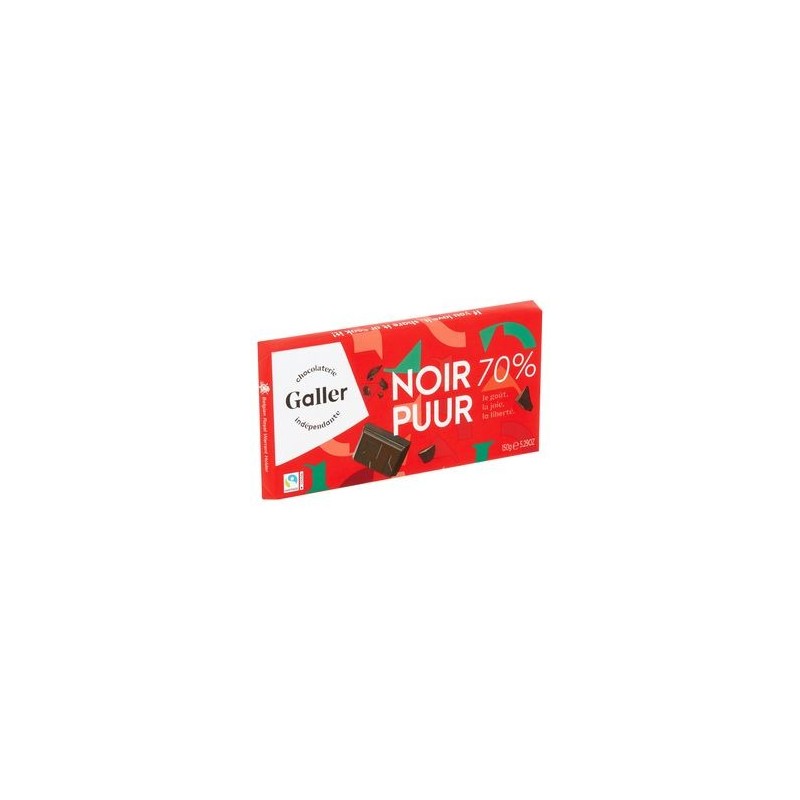 Tablette Galler Chocolat Noir 70% 150 g