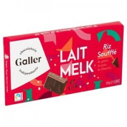 Tablette Galler Chocolat Lait et riz soufflé 150 g