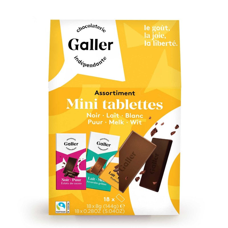 Galler Chocolat assortiment Mini tablettes  144 gr