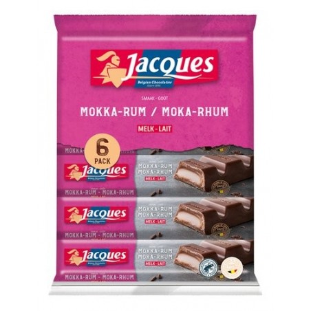 Pack barre Jacques au lait , moka et rhum 6 x 45 gr