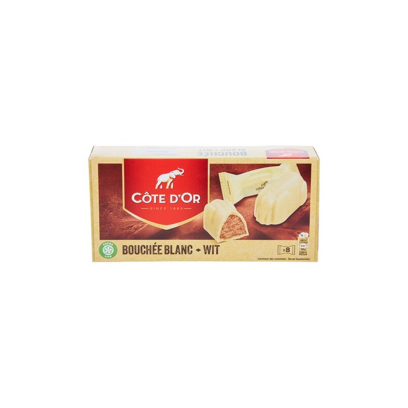 Pack of 8 x 25 gr Côte d'or bouchée white