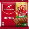 Pack of 4 x 47 gr bars of Côte d'Or milk