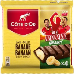 Pack of 4 x 47 gr bars of Côte d'Or milk & banana