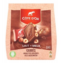 Côte d'Or carrés au lait et noisettes 200gr