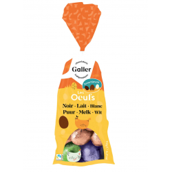 Galler oeufs de pâques blanc, lait et noir 112gr