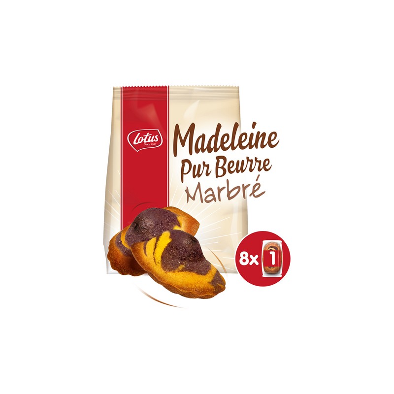 Lotus Madeleine Pur Beurre Marbrée Chocolat 8 x 28 g