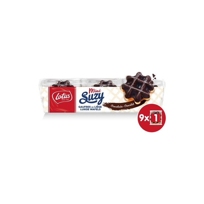 Lotus mini gaufre de Liège Suzy au chocolat 9 x 33 gr