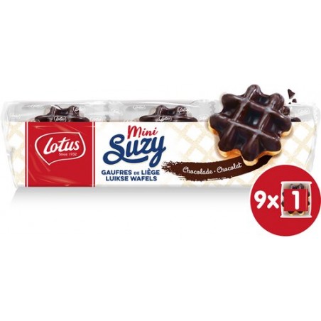 Lotus mini gaufre de Liège Suzy au chocolat 9 x 33 gr