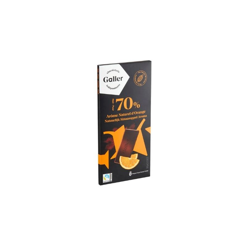 Barre Galler Noir Arôme Naturel d' Orange 80gr