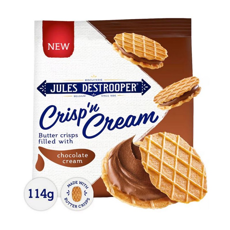 Jules Destrooper Crisp'n Cream Chocolate Galettes 114 gr