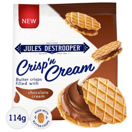 Jules Destrooper Crisp'n Cream Chocolate Galettes 114 gr