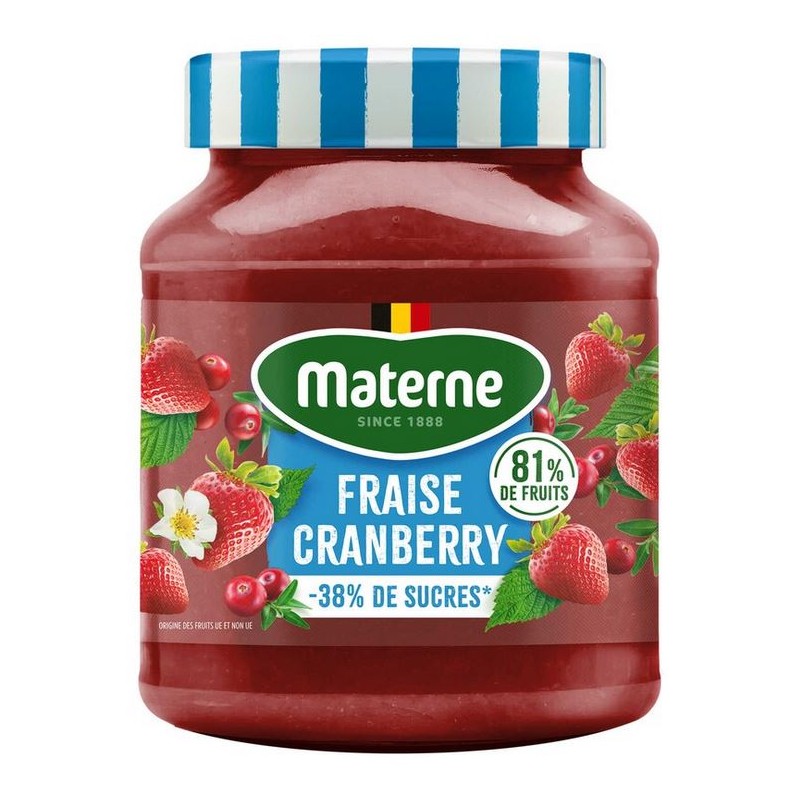 Materne Light Fruit Spread Strawberry Cranberry 335 gr