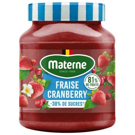 Materne Light Fruit Spread Strawberry Cranberry 335 gr