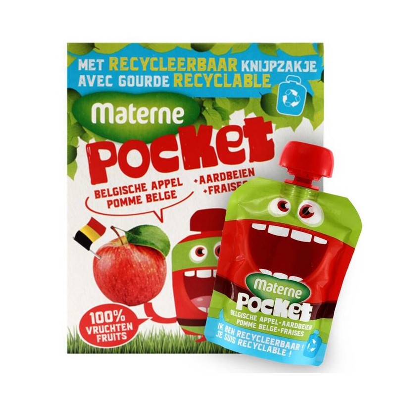 Materne Pocket Apple Strawberry Compote 4 x 90 g