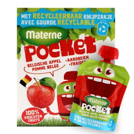 Materne Compote Pocket Pommes Fraises 4 x 90 g