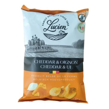 Lucien Chips Cheddar and Onions 125 gr
