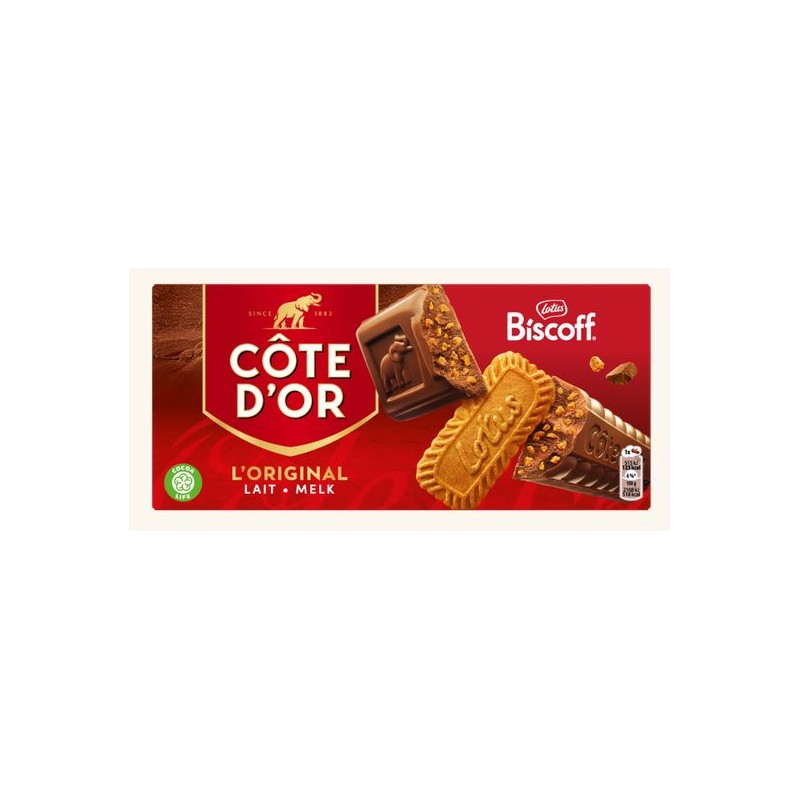 COTE D'OR tablettte l'original Biscoff lait 380 g