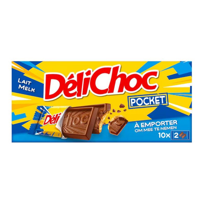Delacre Délichoc Chocolat au Lait pocket 10 x 25gr