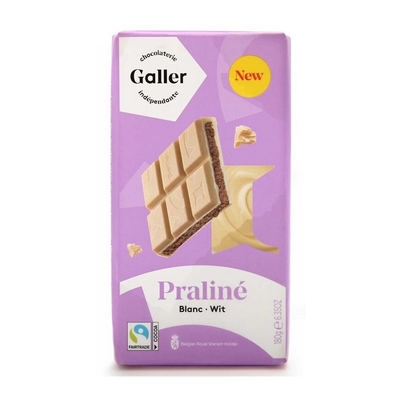 Galler White Praline Chocolate Tablet 180 g