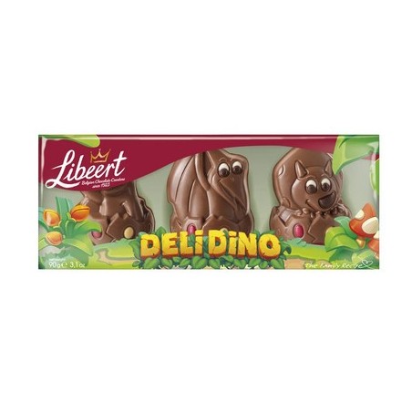 Libeert Deli Dino Figurines en chocolat au lait décorées 90g