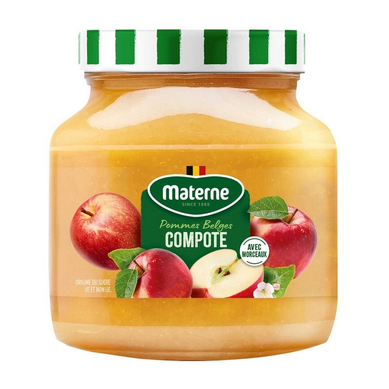 Materne Compote de Pommes avec Morceaux 185 g