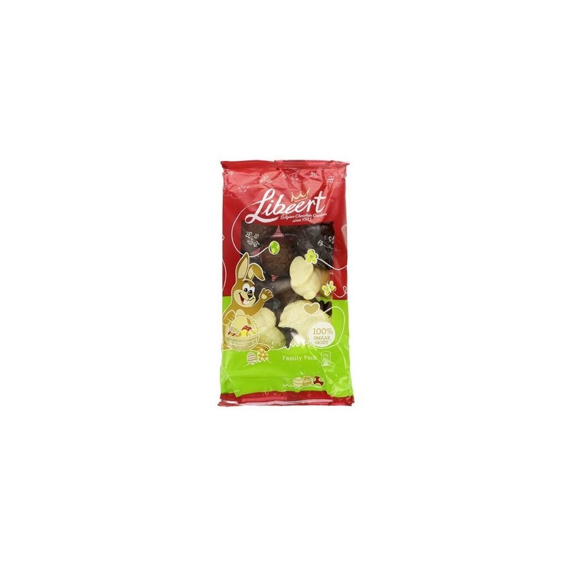 Libeert Family Pack Oeufs de Pâques Chocolat Lait Blanc Noir 385 gr