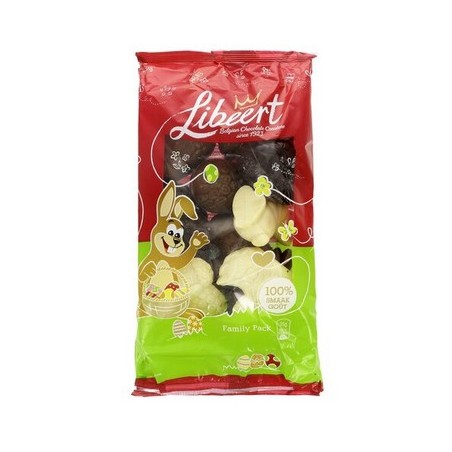 Libeert Family Pack Oeufs de Pâques Chocolat Lait Blanc Noir 385 gr