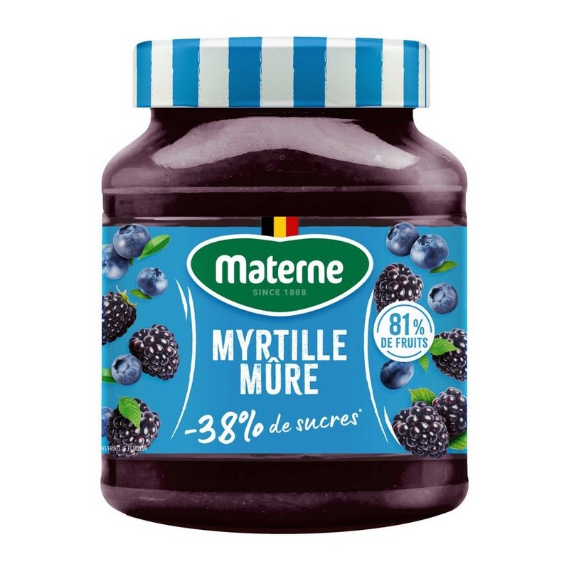 Materne Light Fruit Spread Blueberry Blackberry 335 gr
